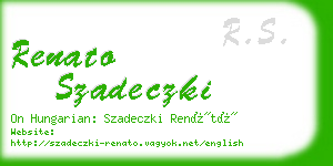 renato szadeczki business card